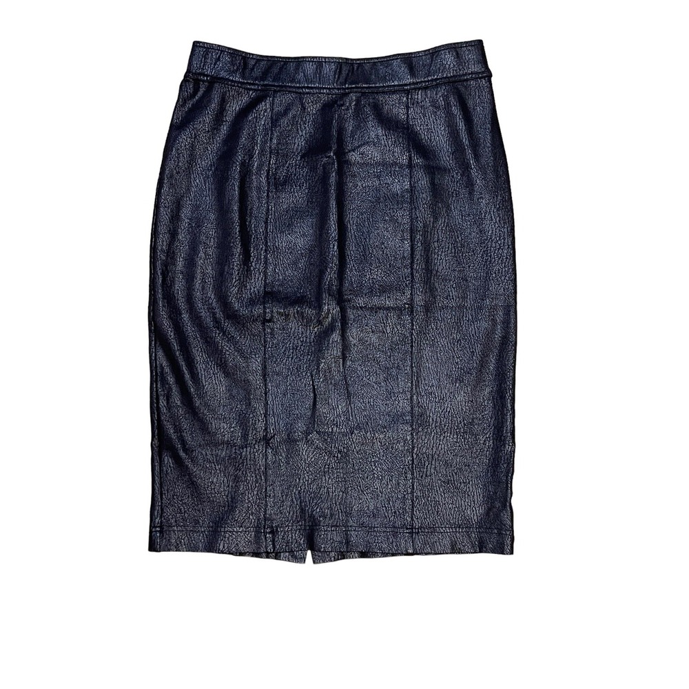 Noir Pencil Skirt‎ Womens Small Black Snake Skin Sheen Stretch Work Career